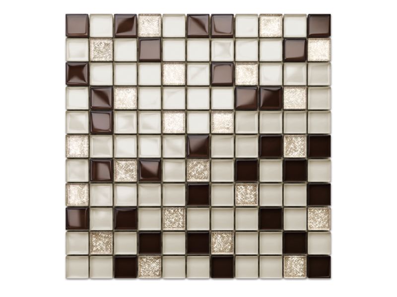 Mozaika szklana Ilcom beż brąz brokat mix 30x30 1 szt.