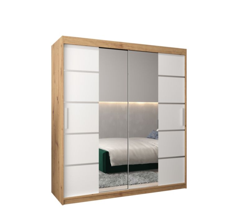 Szafa przesuwna Garderoba Abiks Verona 4 180 artisan + biały 1 szt.