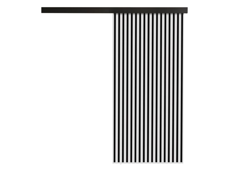 Drzwi przesuwne wewnętrzne MIRJAN 24 Belmo 90 + samodomykacz biały / czarne lamele 1 kpl.