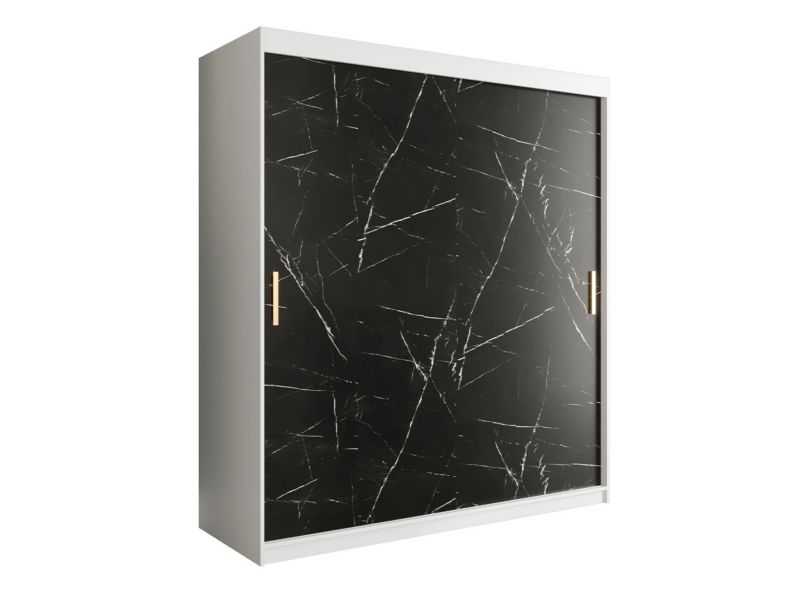 Szafa MIRJAN 24 Marmur T 180 biały mat / czarny marmur 1 szt.
