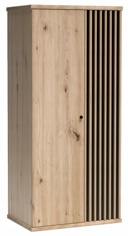 Szafa 2 drzwiowa Furnidea 191 cm dąb artisan czarny lamele Cali 1 szt.