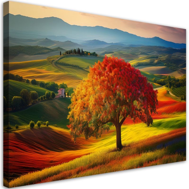 Obraz na płótnie Feeby Toskania Krajobraz Drzewo Natura 100x70cm 1szt