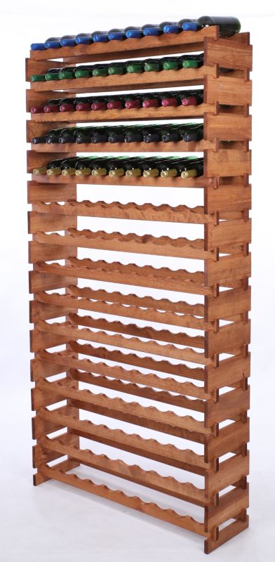 Stojak na wino MODO24 regał modułowy na butelki 15 leżni x 10 butelek montaż bez narzędzi impregnacja brązowa 1 szt.