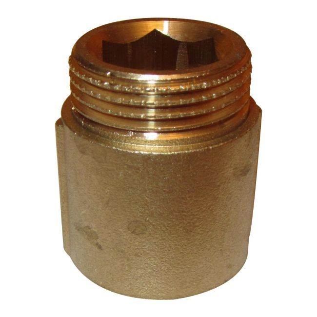 Przedłużka mosiądz gwint wewnętrzny / zewnętrzny 3/4" 25 mm