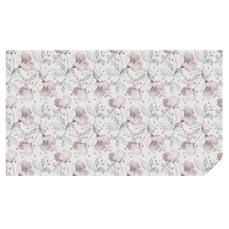 Naklejka Witrażowa Tulup 200x116 cm Folia na Szkło Romantyczne kwiaty z akwarelowym wykończeniem 1 rol.