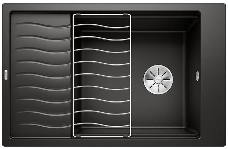 Zlewozmywak Blanco Elon XL 6 S czarny 78x50cm Silgranit PuraDur, zlewozmywak wpuszczany, 1 szt.