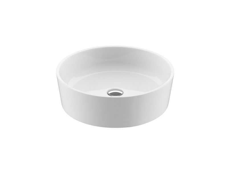 Okrągła umywalka konglomeratowa nablatowa Ravak Moon 1 bez przelewu biała 1 szt