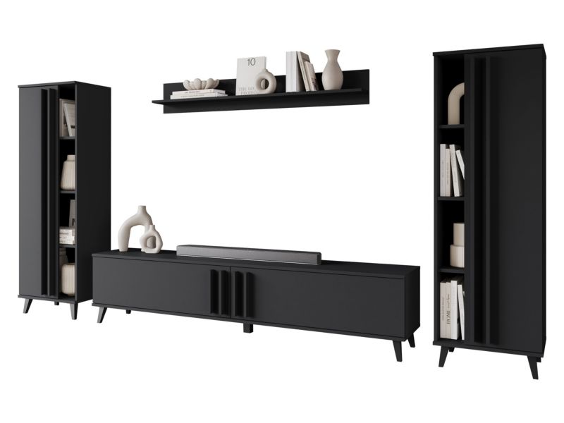 Meblościanka MIRJAN 24 Helsinki I czarny grafit 1 kpl.