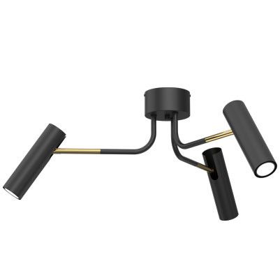 Lampa sufitowa wisząca Luminex Axion 3245 czarny mat-złoty połysk minimalistyczna 3xGU10 x 8W 1 szt.