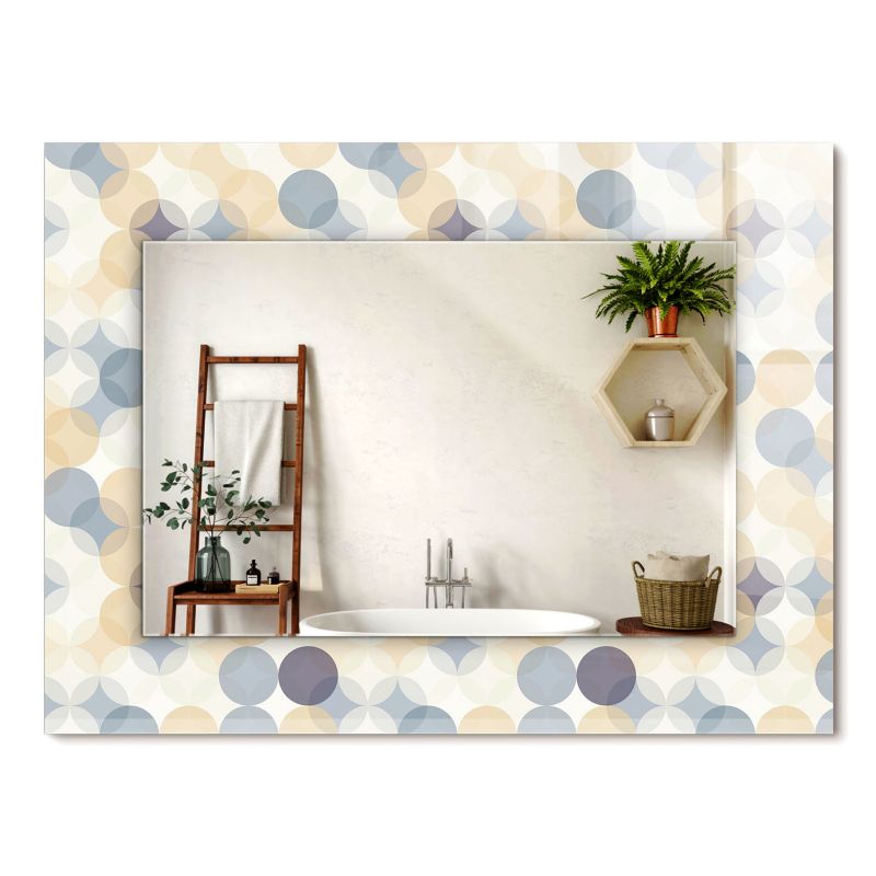 Lustro Wiszące ArtPrintCave 80x60 cm Kolorowe okrągłe wzory Szklana Rama z Wzorem Styl Nowoczesny 1 szt.