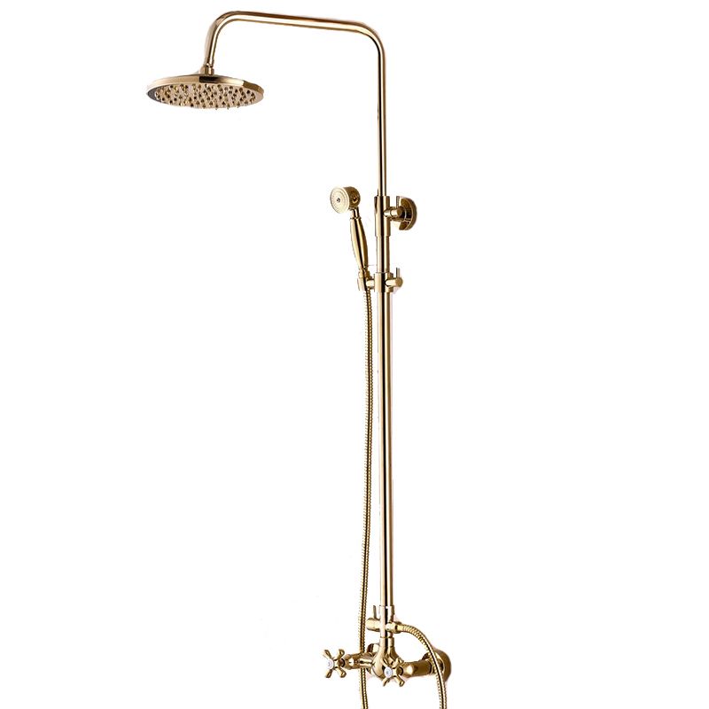 Bateria prysznicowa Lauferi HYPNOS mosiężna z dzeszczownicą złota retro 1 szt.