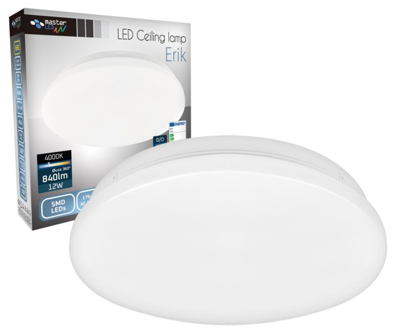 Plafon LED MasterLED ERIK 12W 4000K Biały Neutralny IP44 1 szt.