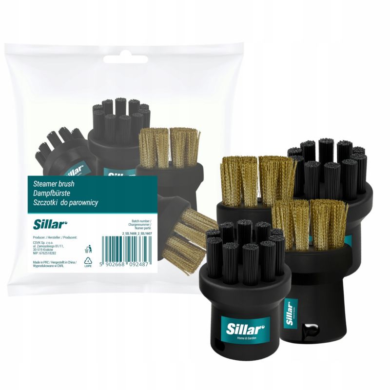 Szczotki do myjki parowej, Sillar, z mosiężnym włosiem, plastikowa, zamienniki, do parownicy Karcher SC1 SC2 SC3 SC4 SC5 SC6, 4szt