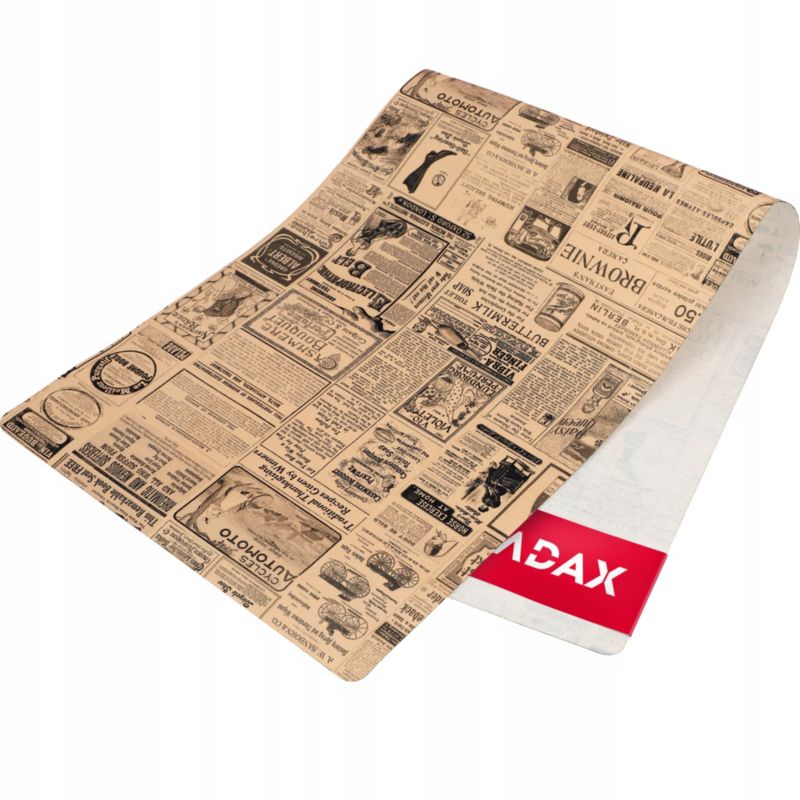 KADAX Bieżnik Na Stół Obrus Plamoodporny Filc 95x33 cm Gazety 1 Brązowy 1 szt.