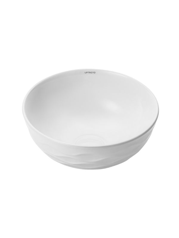 Umywalka nablatowa Uptrend ARYA M biały połysk, z ozdobną fakturą strukturalną 1 szt.