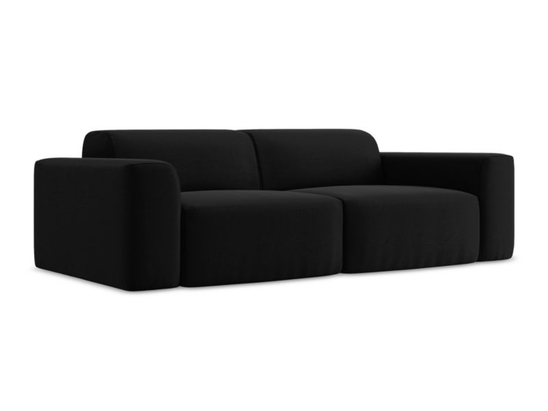 Modułowa sofa 2-osobowa LaMiaSofa BOVA z tkaniny welwetowej 208x104 cm czarny 1 szt.