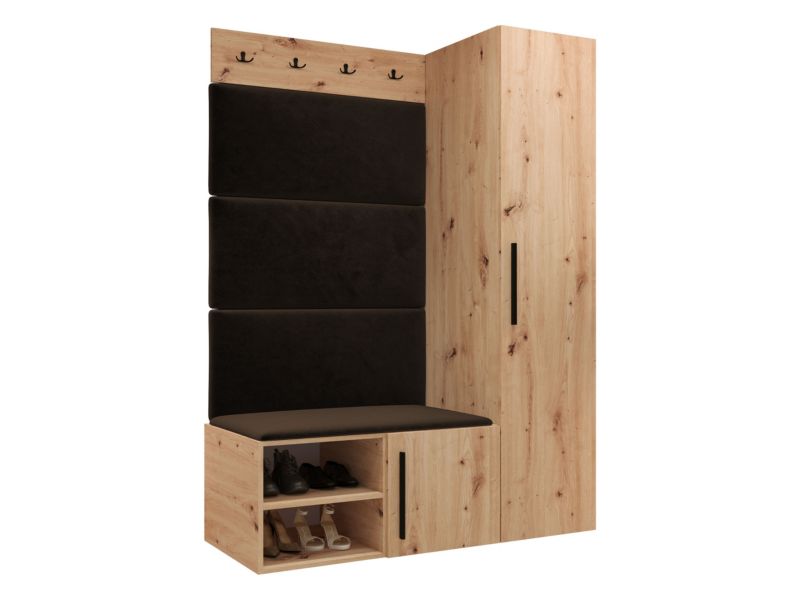 Garderoba MIRJAN 24 Medi II dąb artisan + brązowy 1 kpl.