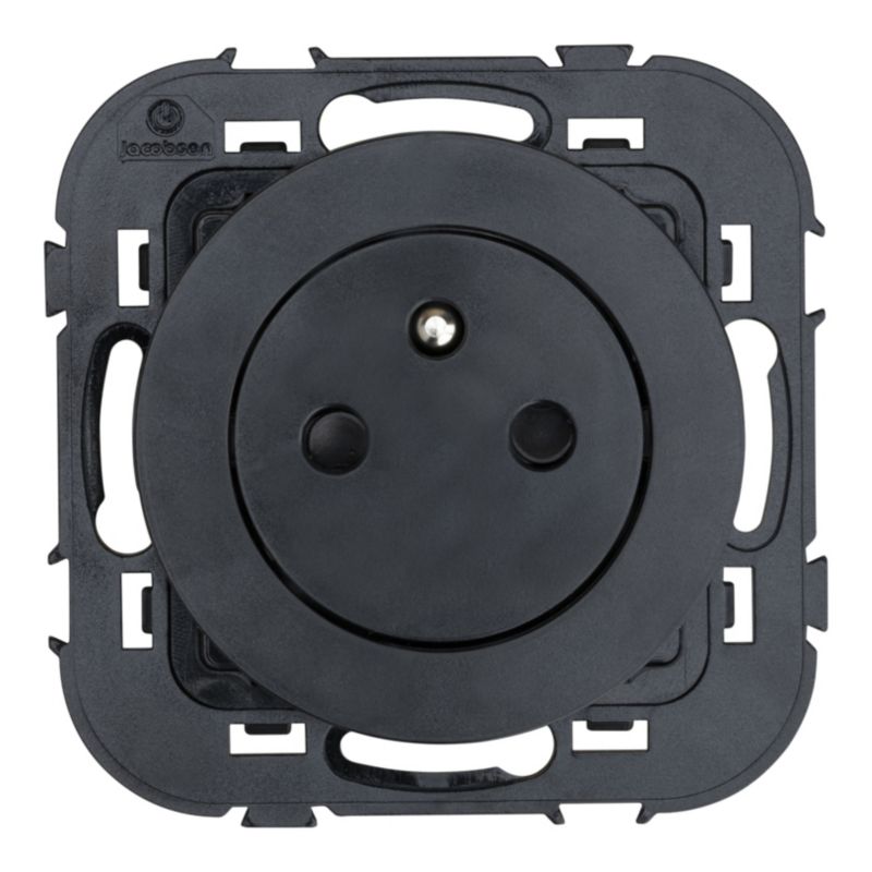 Gniazdo pojedyncze Jacobsen Espen z uziemieniem czarne