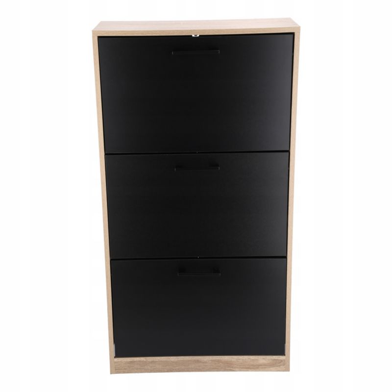 Szafka na buty JUMI regał 3 komory schowek do przedpokoju pojemna czarna 1 szt.