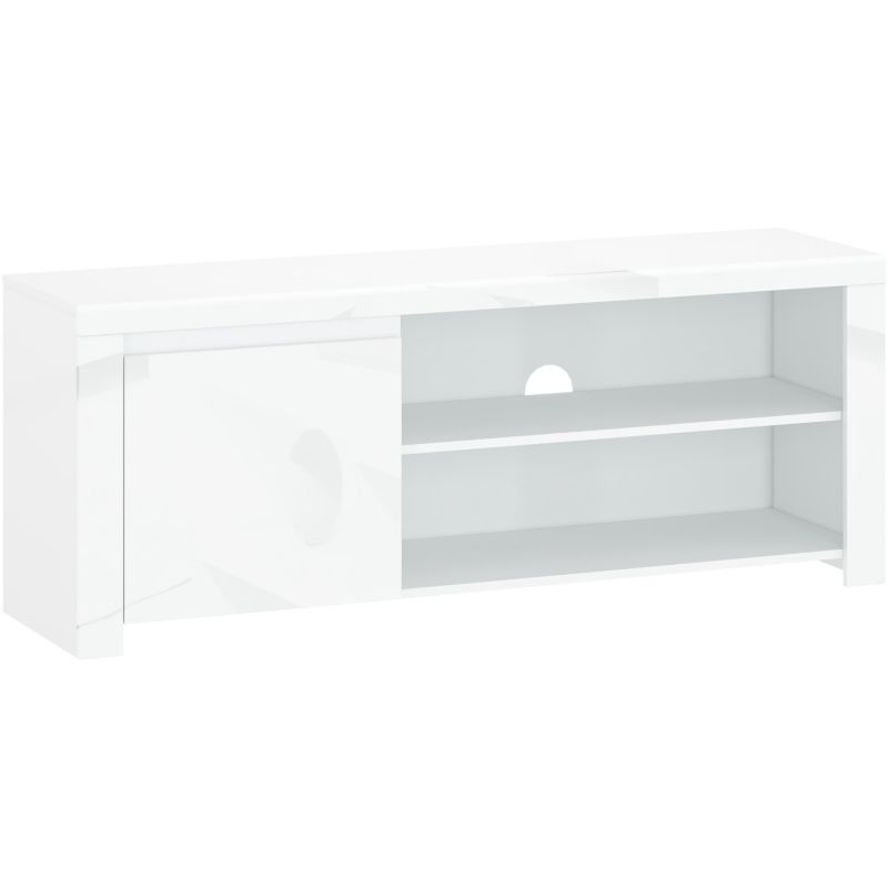 Szafka RTV do Salonu z Półką FLARE Mebel Elite 160 cm Biały połysk 1 szt