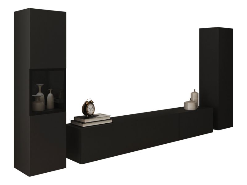 Meblościanka MIRJAN 24 Berlin III czarny grafit 1 kpl.