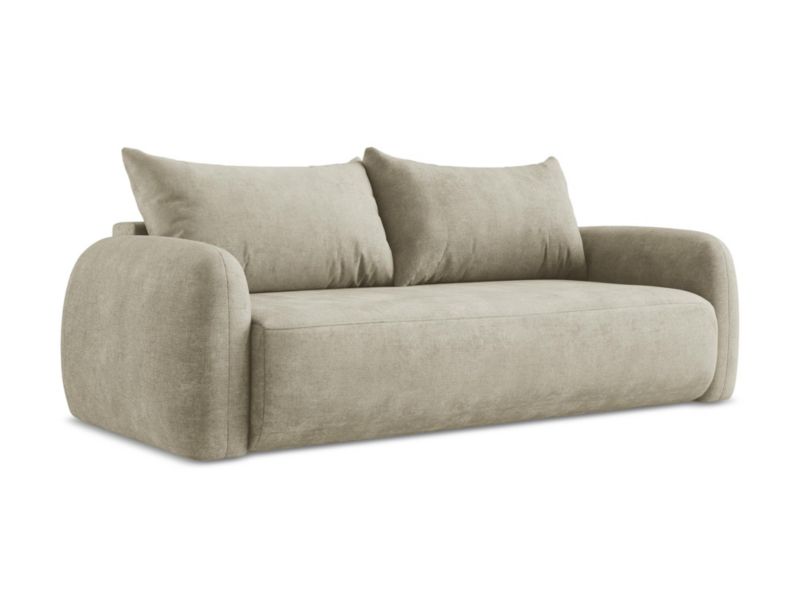 Kanapa 3-osobowa z funkcją spania LaMiaSofa Amalfi z tkaniny szenilowej 250x112 cm beżowy 1 szt.