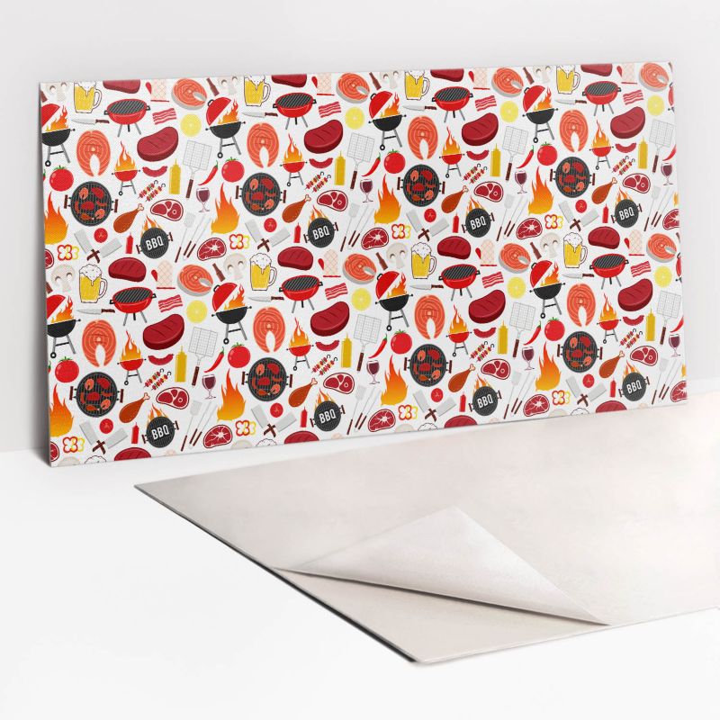 Panel samoprzylepny Tulup 100x50 cm Rysunkowy grill 1 szt. III