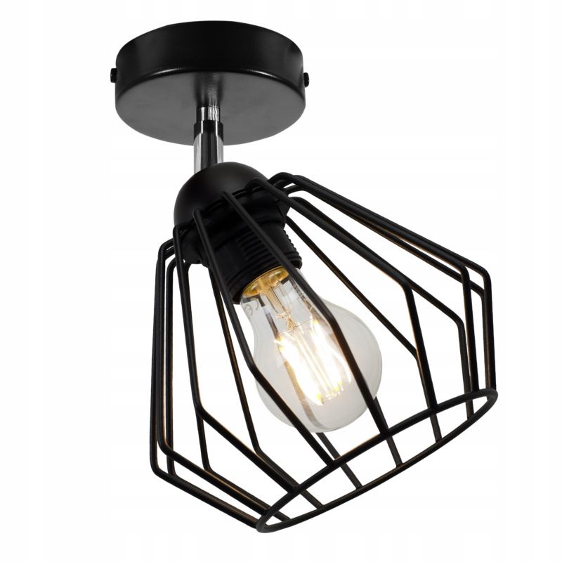 Lampa sufitowa kinkiet skośny Light Home LH Nuvola 1x E27 60W retro czarny 1szt.