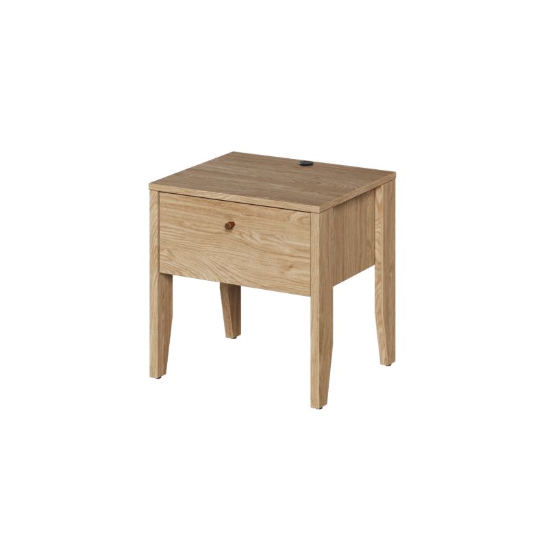 Szafka nocna Bettso Cozy z szufladą i wpudowanym portem usb do sypialni dąb olejowany 1szt.