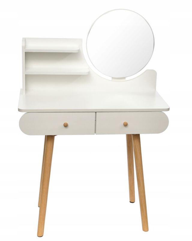 Toaletka z lustrem JUMI kosmetyczna skandynawska do sypialni elegancka 1 szt.