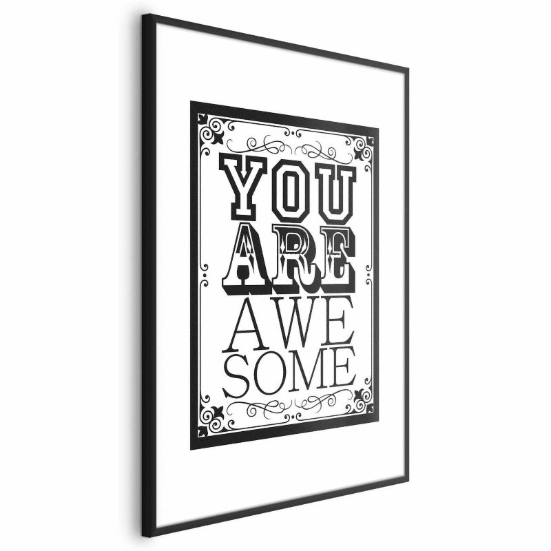 Plakat Artgeist You are awesome 40x60 cm z ramą czarną z marginesem 1 szt