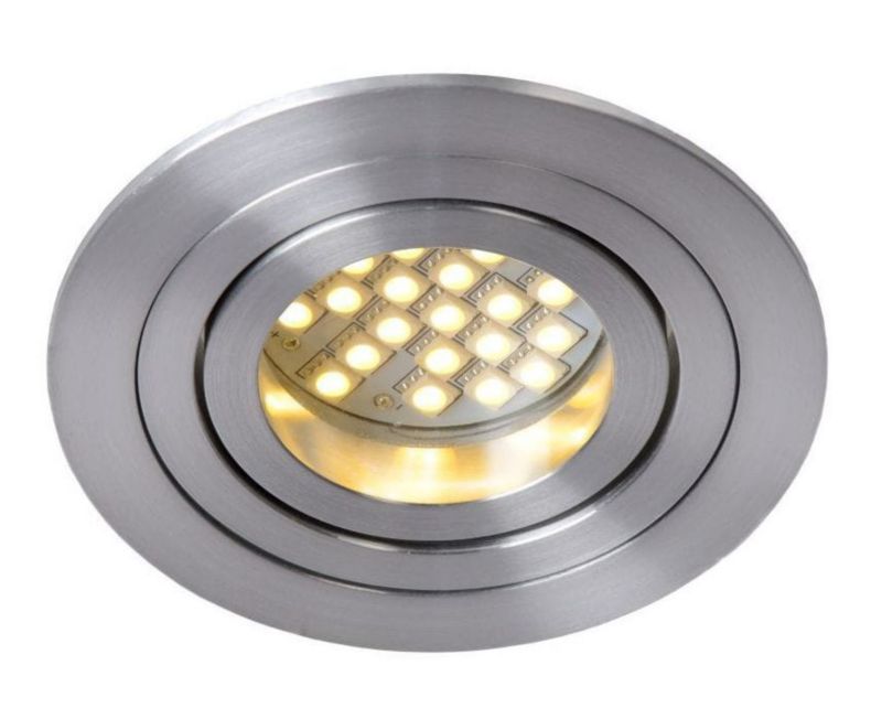 Oprawa sufitowa wpuszczana Lucide Tube srebrna ruchoma 1 x GU10 x 50W IP20 wym: 9,5 x 9,5 cm okrągła - 1 szt.