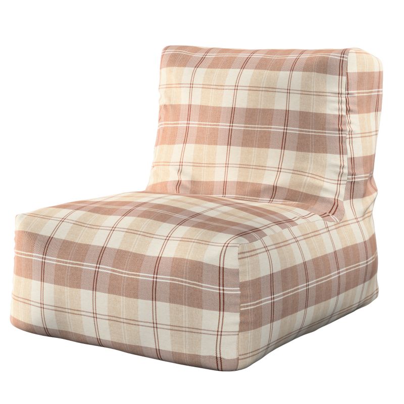 Pufa- fotel Dekoria 67 x 31 x 75 cm krata brązowo-beżowa 1 szt.