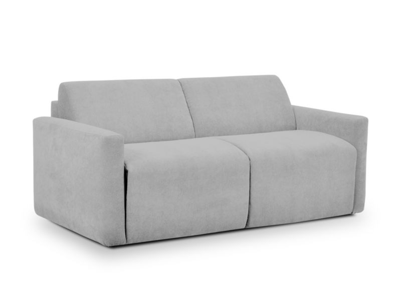 Kanapa 3-osobowa z funkcją spania LaMiaSofa TORANO z tkaniny bouclé 195x104 cm srebrny 1 szt.