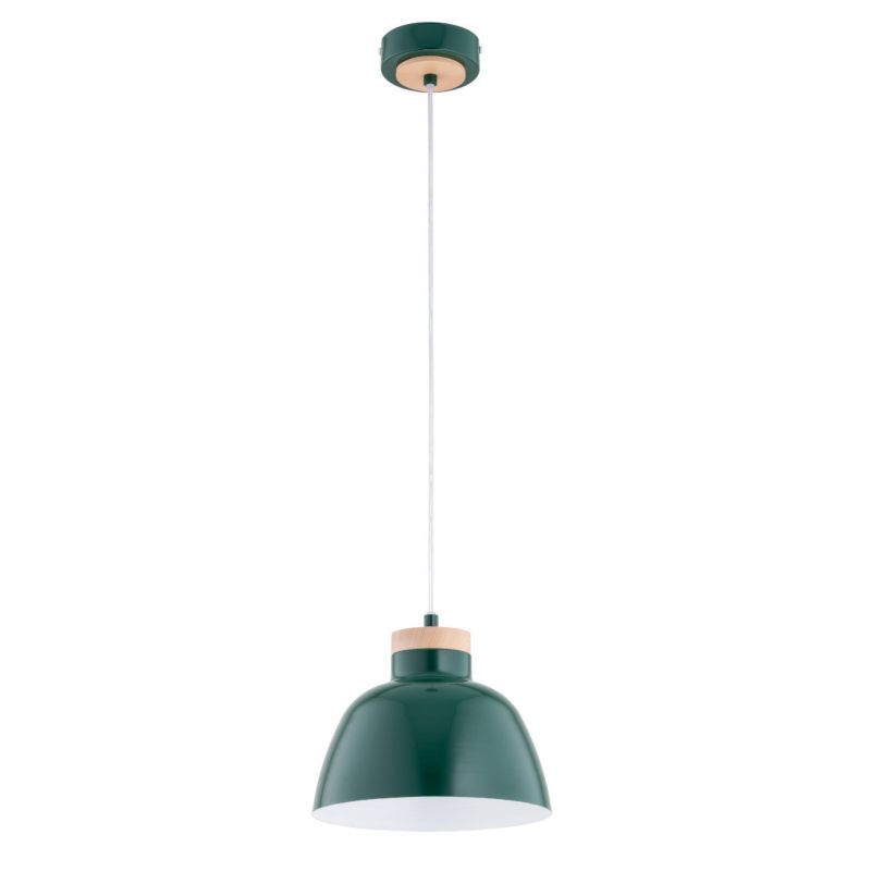 Lampa wisząca Alfa Lorien 3188 zielona - jasne drewno do kuchni 1xE27 x 15W 1 szt.