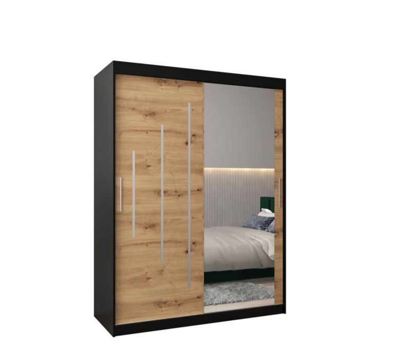 Szafa przesuwna Garderoba Abiks YORK 2 150 czarny/artisan 1 szt.