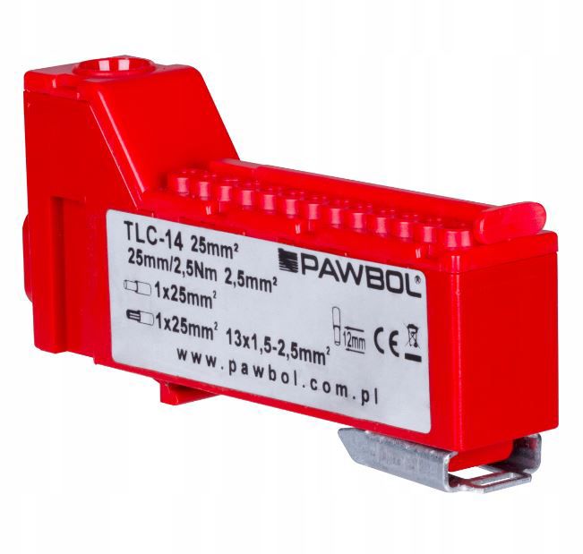 Listwa zaciskowa Pawbol 14-torowa bez gwintowa czerwona 1 szt.