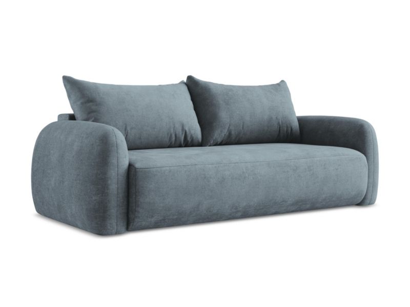 Kanapa 3-osobowa z funkcją spania LaMiaSofa Amalfi z tkaniny szenilowej 250x112 cm jeans 1 szt.