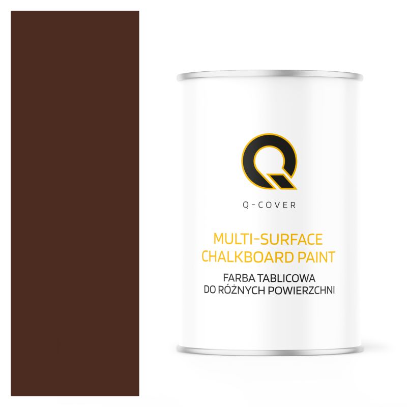 Farba Tablicowa Do Ścian Pisania Kredą Q-Cover Kolor Brązowy ciepły RAL8016 Mat 1L