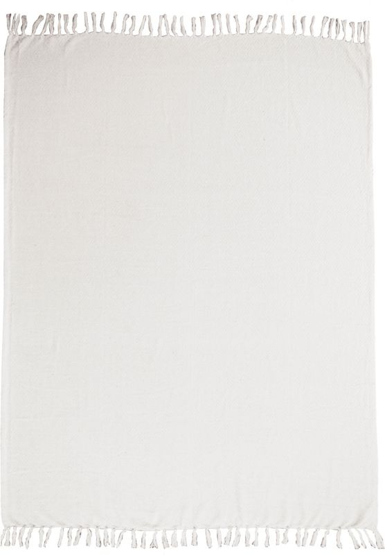 Koc tkany 130 x 170 cm romby biały