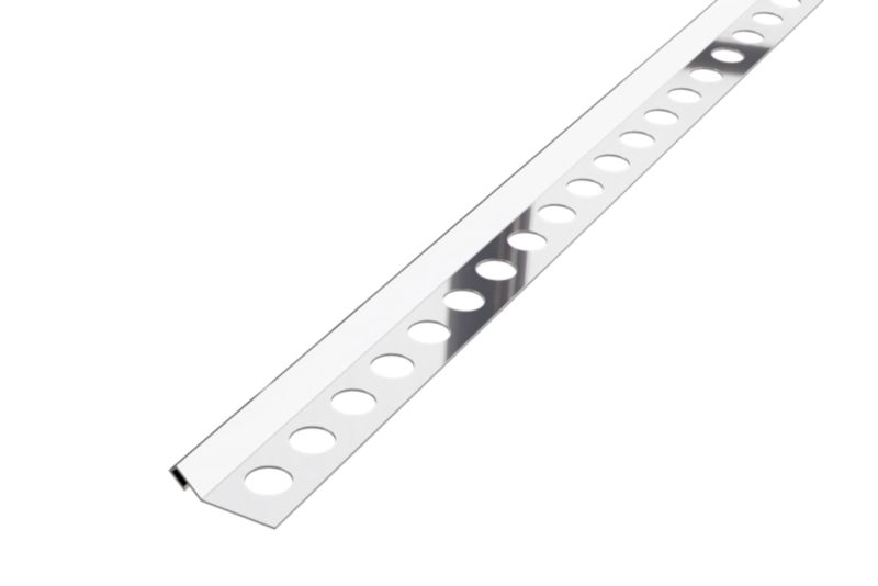 Profil narożny Rs Lambro do płytek ciętych na 45 stopni srebrny połysk 1.4 cm x 270 cm 1 szt.