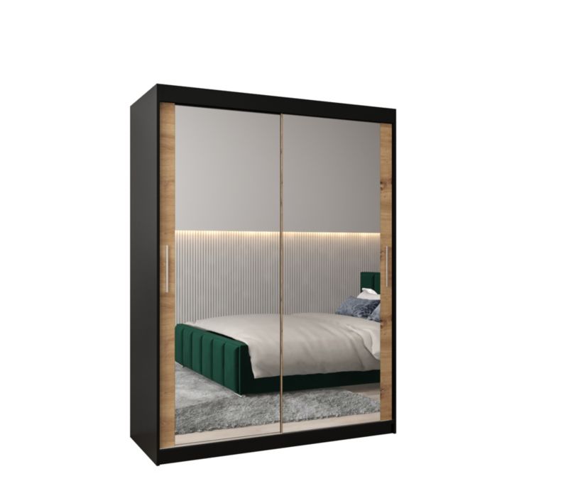 Szafa przesuwna Garderoba Abiks Tokyo 3 150 czarny + artisan 1 szt.