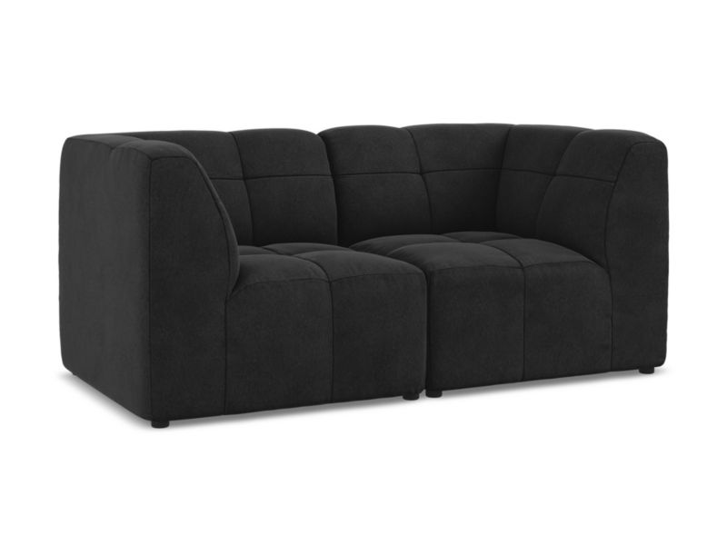 Modułowa sofa 2-osobowa LaMiaSofa GRADO z tkaniny welwetowej 180x90 cm czarny 1 szt.