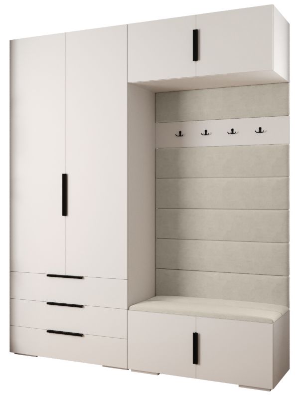 Garderoba do przedpokoju Abiks INOVA 1 Z12 biały+czarny+manila02 1szt.