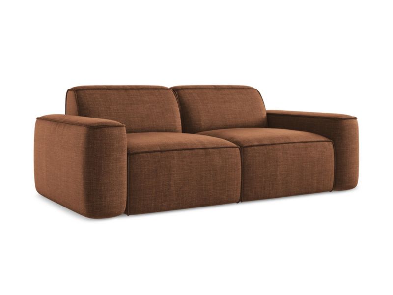 3-osobowa kanapa modułowa LaMiaSofa MELISSA z tkaniny strukturalnej 204x102 cm terakota 1 szt.