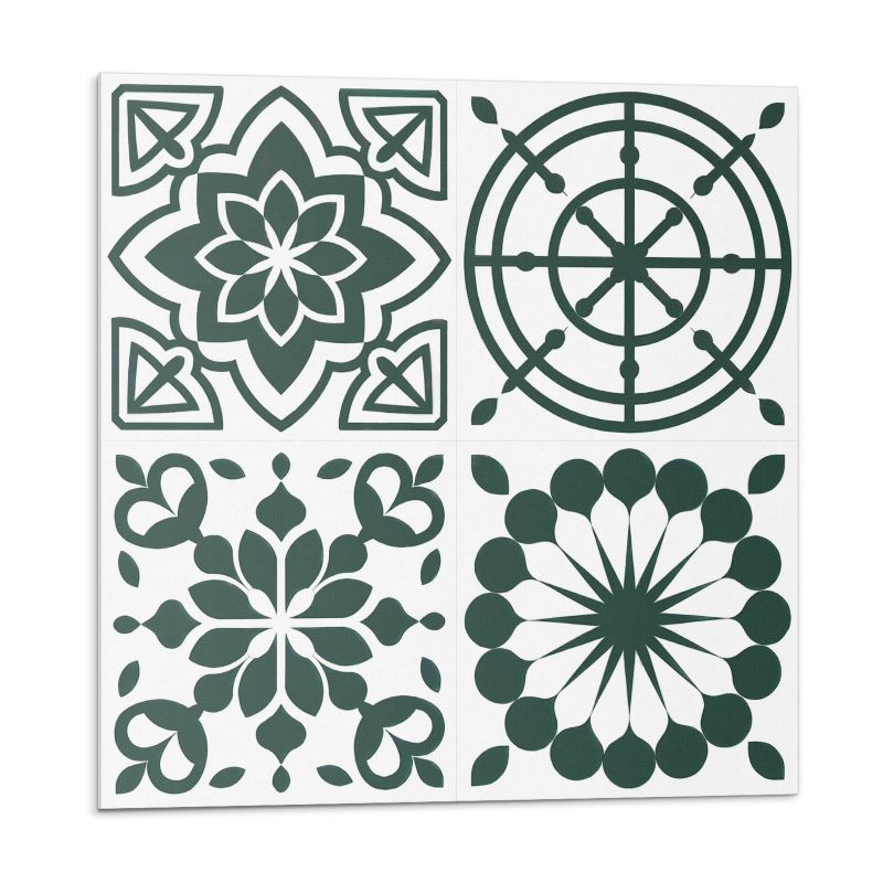 Kafelki samoprzylepne Wallfluent 20x20 cm Geometryka z kwiatowym akcentem 20 szt.