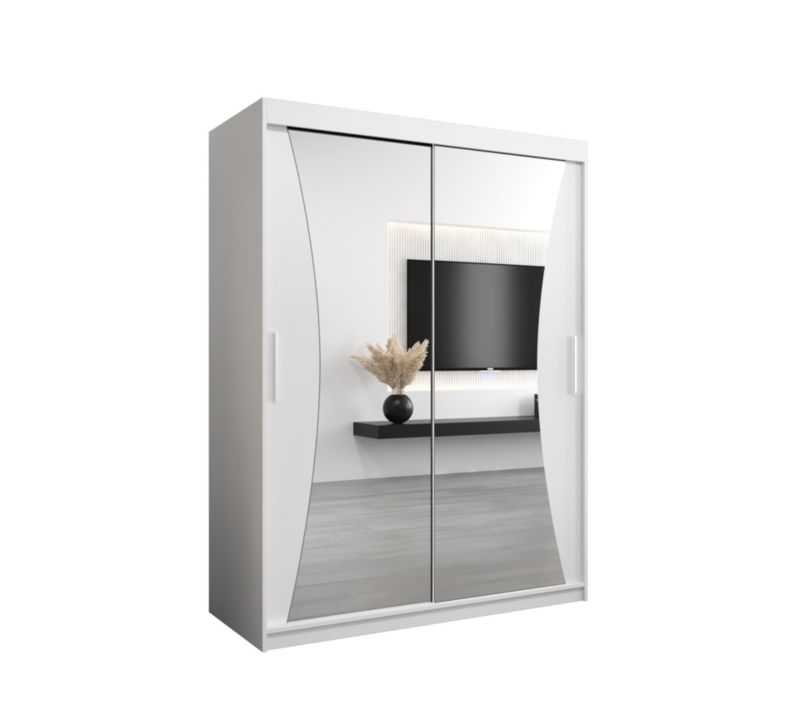 Szafa przesuwna Garderoba Abiks MONACO 150 biały mat + biały mat 1 szt.