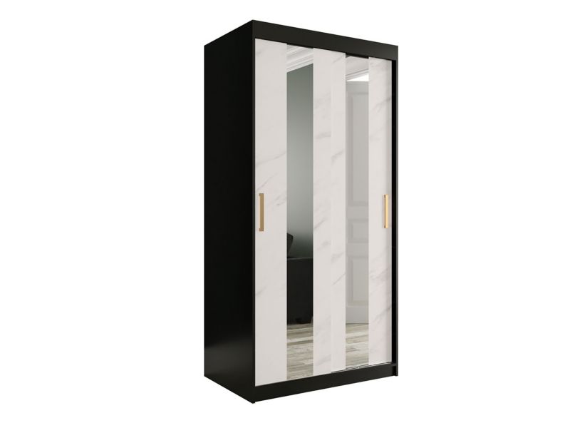 Szafa MIRJAN 24 Marmur Pole 100 czarny mat / biały marmur 1 szt.