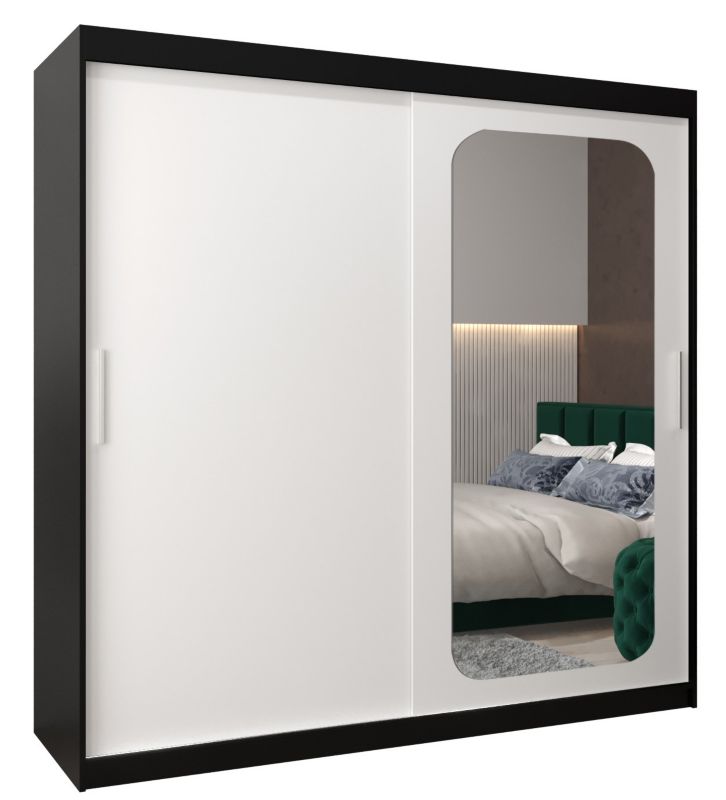 Szafa przesuwna Garderoba Abiks PROMO T2 200 czarny/biały 1 szt.