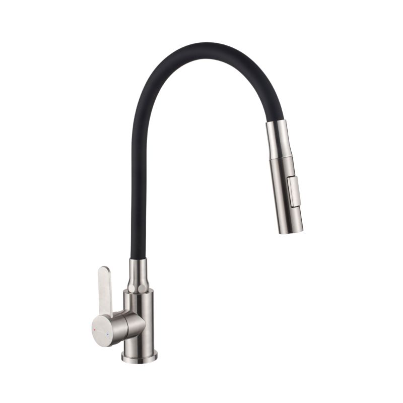 Bateria kuchenna Invena Roko z ruchomą 2-funkcyjną wylewką inox/czarna 1 szt.